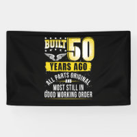 Funny 50th Birthday B-Day Gift Saying Age 50 Year Banner