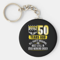 Funny 50th Birthday B-Day Gift Saying Age 50 Year Keychain