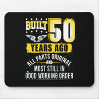Funny 50th Birthday B-Day Gift Saying Age 50 Year Mouse Pad