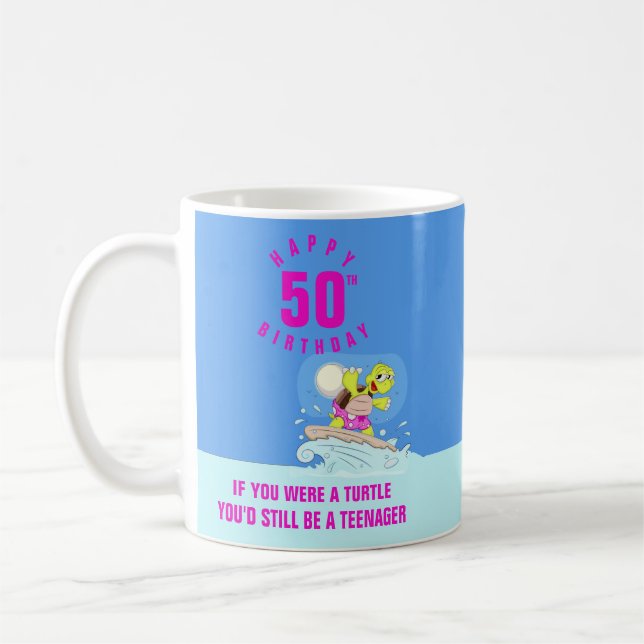 Funny 50th birthday coffee mug (Left)