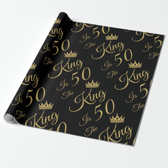 Funny 50th Birthday For Men Wrapping Paper (Unrolled)