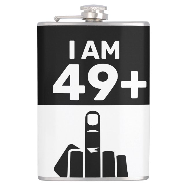 Funny 50th Birthday Gift, 49 Plus one Flask (Front)