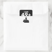 Funny 50th Birthday Gift, 49 Plus one  Square Sticker (Bag)