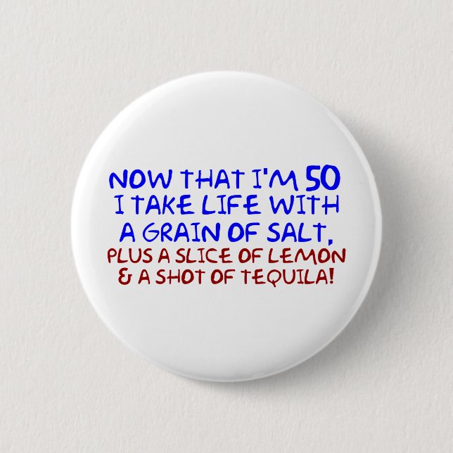 Funny 50th birthday gifts! pinback button (Front)