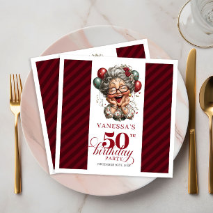 Funny 50th Birthday Grandma Party Paper Napkins