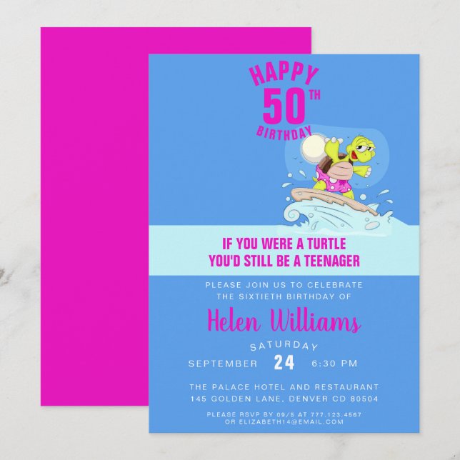Funny 50th birthday invitation (Front/Back)