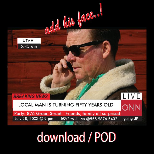  Funny 50th Birthday Invitation 🎉 Fake TV News (Creator Uploaded)