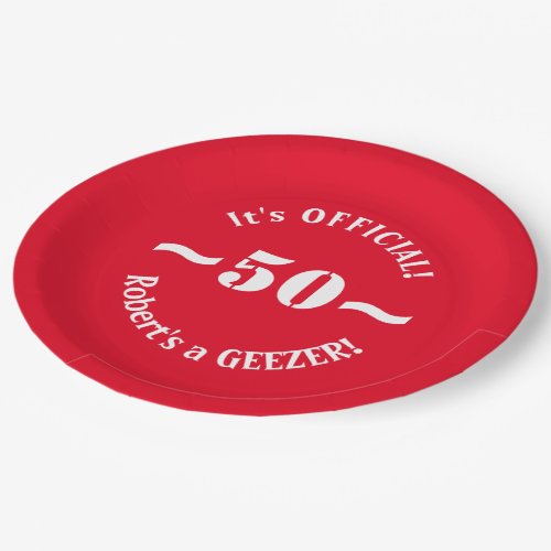 Funny 50th Birthday Milestone Party Paper Paper Plates