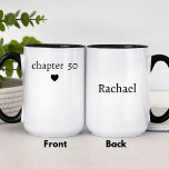 Funny 50th Birthday Mug<br><div class="desc">“Chapter 50” is a personalized design that is perfect for 50th birthdays,  retirements,  custom name 50th birthday gifts,  or to celebrate a lifetime of stories. This whimsical 50th design is just the thing for semi-centennial parties,  career milestones,  and celebrating with colleagues and parents.</div>