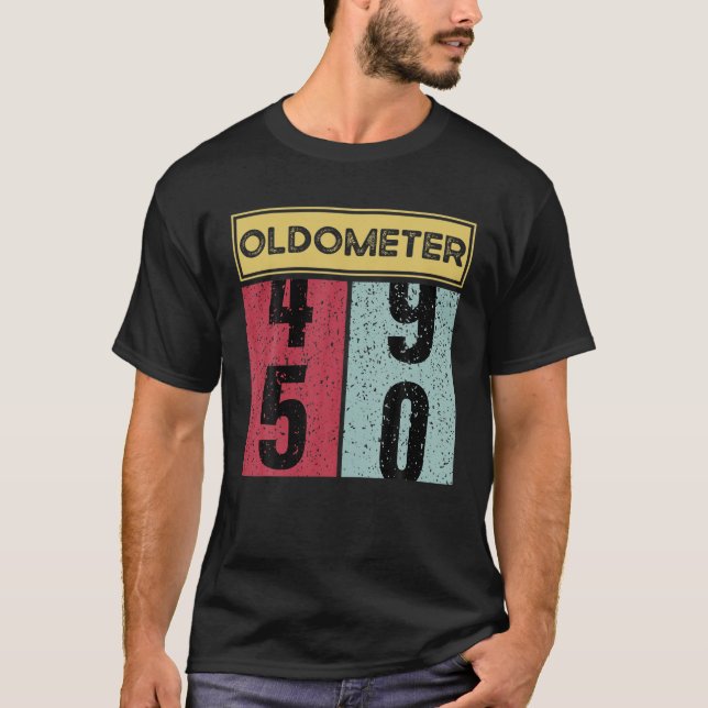 Funny 50Th Birthday Oldometer 50 Years Old Design T-Shirt (Front)