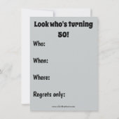 Funny 50th Birthday Party Invitations (Back)