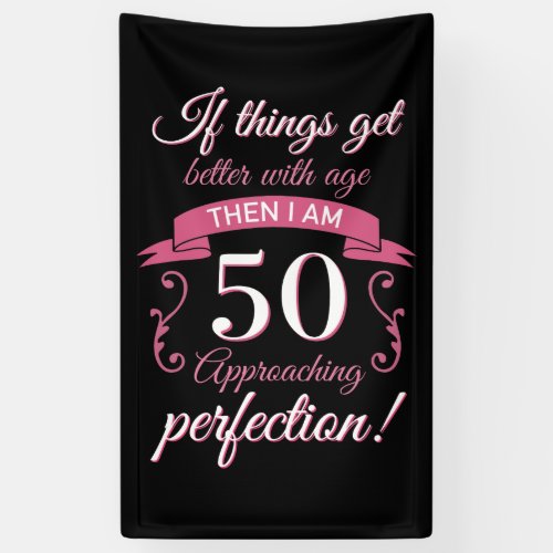 Funny 50th Birthday Perfection Banner