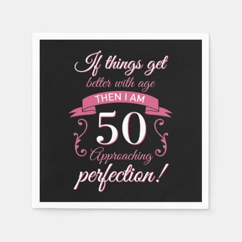 Funny 50th Birthday Perfection Napkins