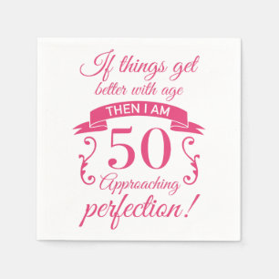 Funny 50th Birthday 'Perfection' Napkins