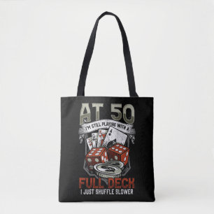 Funny 50th Birthday Poker Player Cards Gambling Tote Bag