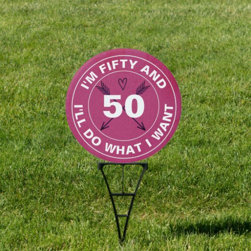 Funny 50th Birthday Premium Yard Sign
