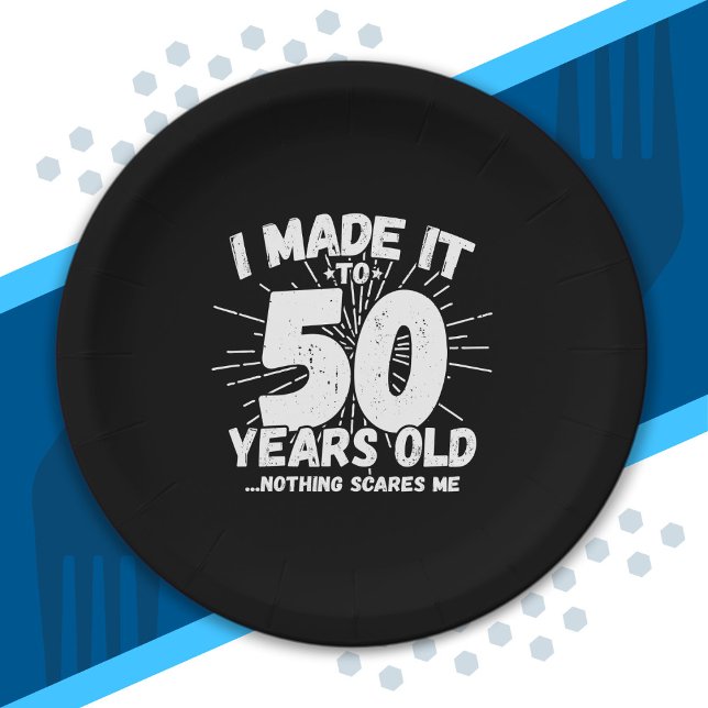 Funny 50th Birthday Quote Sarcastic 50 Year Old Paper Plates (Creator Uploaded)