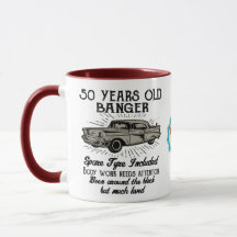 Funny 50th Birthday Retro Car Banger Add Name Date