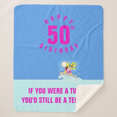 Funny 50th birthday  sherpa blanket