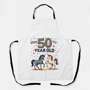 Funny 50th Birthday Unicorn Horse Vintage Graphic  Apron