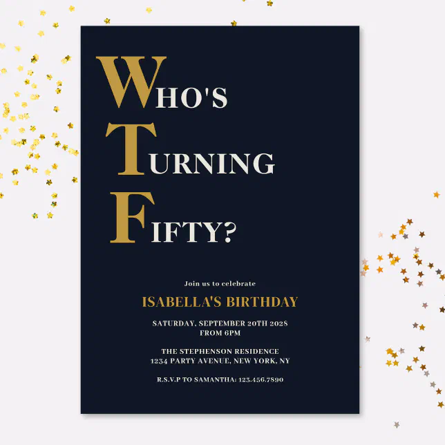 funny-50th-birthday-wtf-humorous-invitation-zazzle for Free Printable 50th Birthday Invitations Funny 50th Birthday WTF Humorous Invitation | Zazzle for Free Printable 50th Birthday Invitations