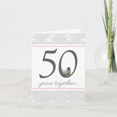 Funny 50th golden husband wife anniversary card