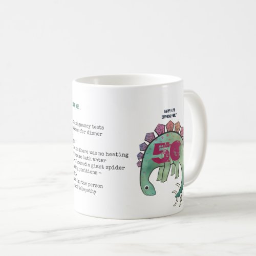Funny 50th Personalized 'When I was Your Age' Dino Coffee Mug
