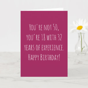 Funny 50th Text Based Birthday Card