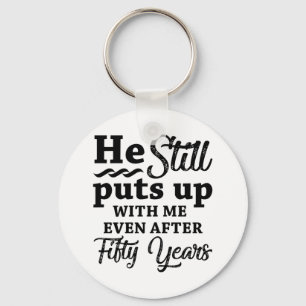 Funny 50th Wedding Anniversary Keychain