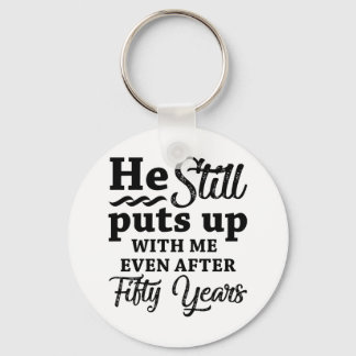 Funny 50th Wedding Anniversary Keychain