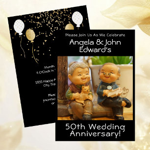 Funny 50th Wedding Anniversary with Couple's Names Invitation