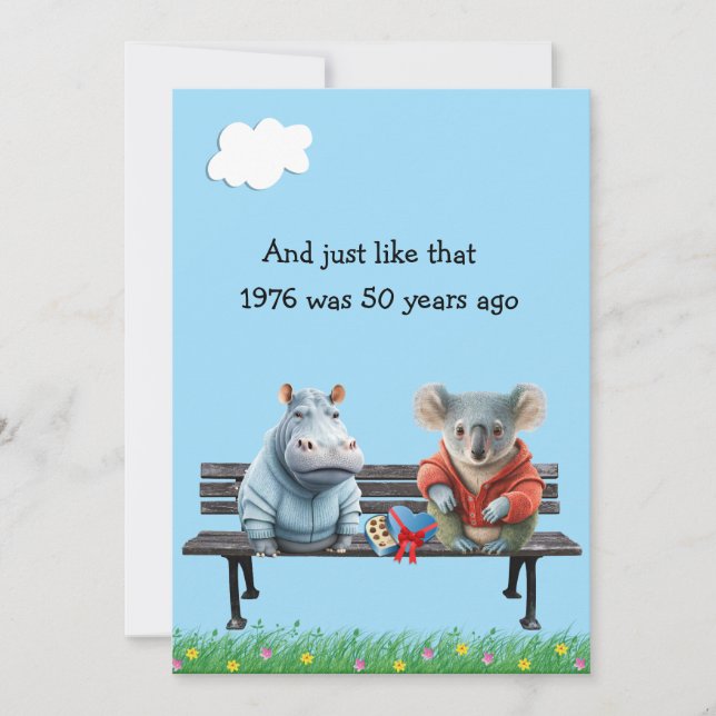 Funny 50th Year Reunion Digital Download Invitation (Front)