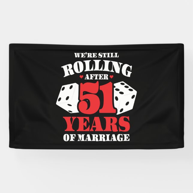 Funny 51st Anniversary Couples Married 51 Years Banner (Horizontal)