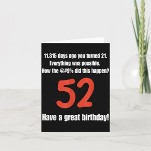 Funny 52nd Birthday Quotes Birthday Celebration Card