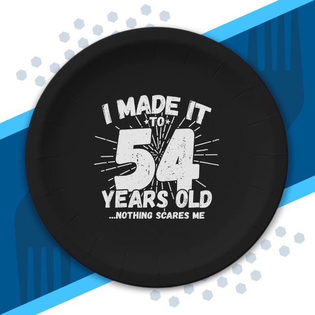 Funny 54th Birthday Quote Sarcastic 54 Year Old Paper Plates (Creator Uploaded)