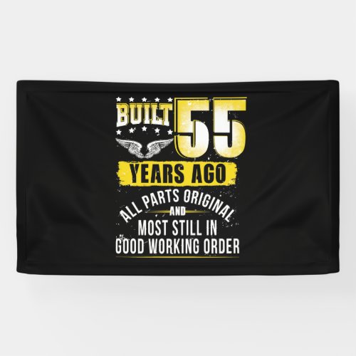 Funny 55th Birthday B_Day Gift Saying Age 55 Year Banner