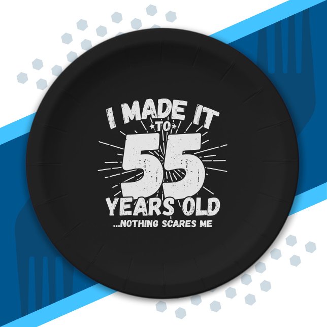 Funny 55th Birthday Quote Sarcastic 55 Year Old Paper Plates (Creator Uploaded)