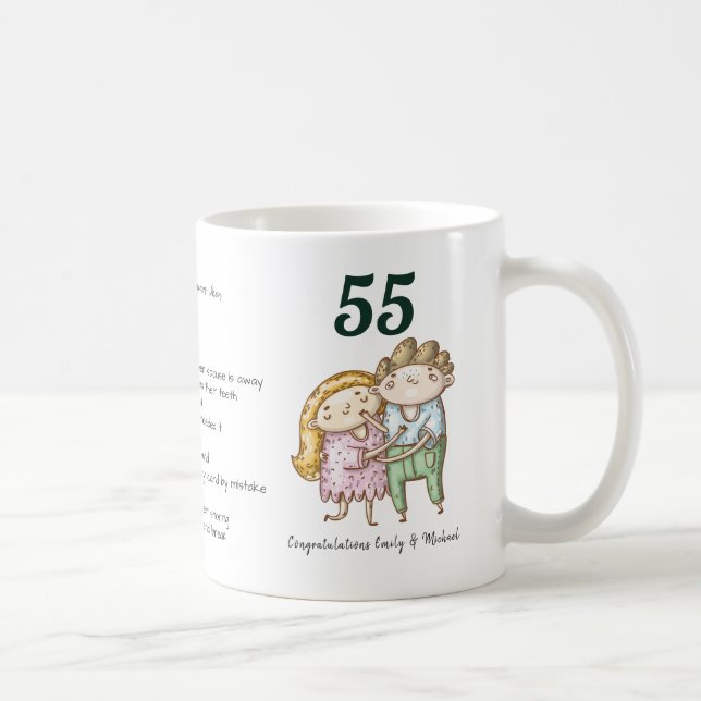 FUNNY 55th Wedding Anniversary Personalized Coffee Mug (Right)