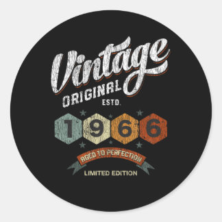 Funny 59 Year Old 1966 Vintage 59th Birthday Gift Classic Round Sticker