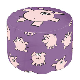Funny 5 Cartoon pattern Pig Year 2019 Pouf