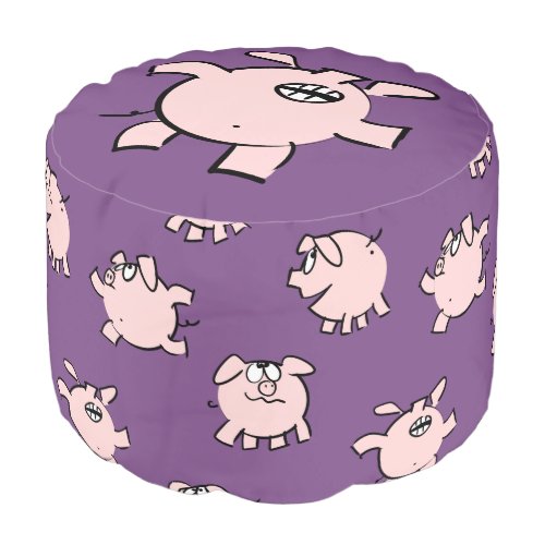 Funny 5 Cartoon pattern Pig  Year 2019 Pouf