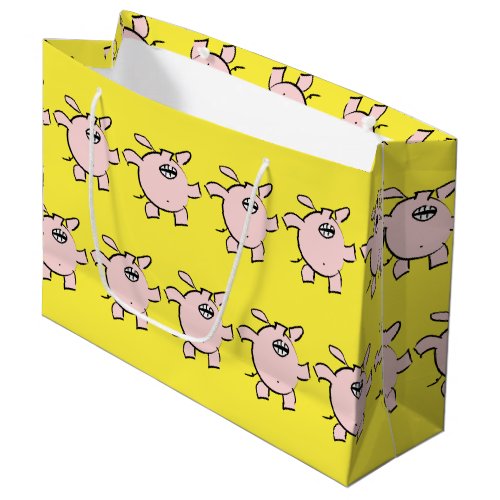 Funny 5 Cartoon Pig  Baby Choose Color L Gift Large Gift Bag