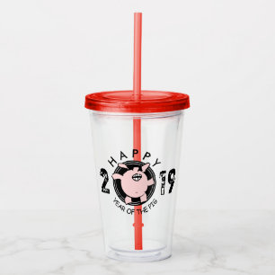 Funny 5 Cartoon Pig Year custom 2019 A Tumbler