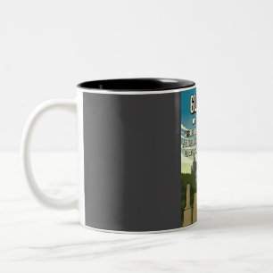 Funny 5 Star Glasgow Scotland Review Travel Poster Two-Tone Coffee Mug