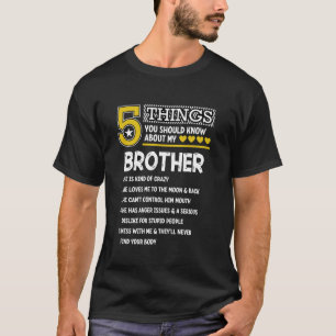 Funny 5 Things Brother Cool Family Matching Party  T-Shirt