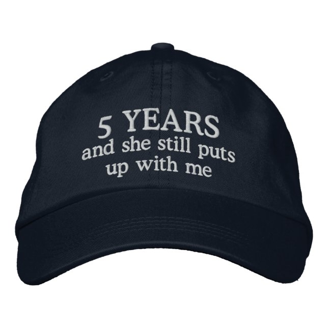 Funny 5th Anniversary Mens Hat Gift Cap (Front)