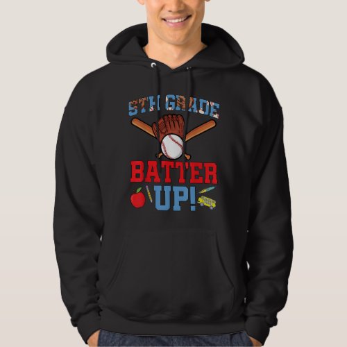 Funny 5th Grade Baseball Player First Day Of Schoo Hoodie