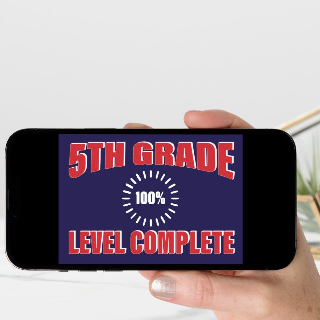 Funny 5th Grade Level Complete School Graduation Card (Front Digital)