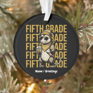 Funny 5th Grade Possum Retro Grunge Art Print Cool Ornament