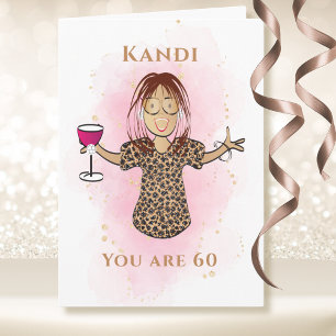 Funny 60 and Fabulous Ethnic Sassy Cartoon  Card